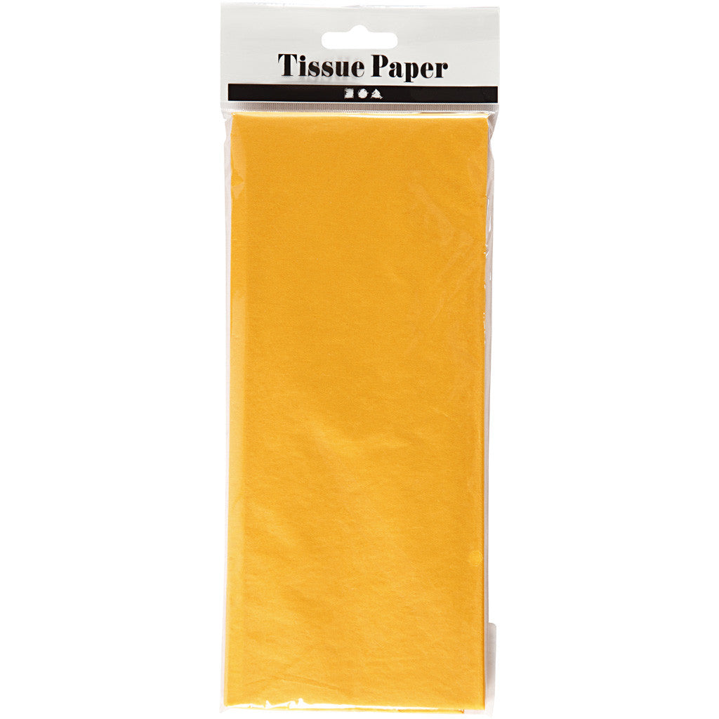 Papier de soie, 50x70 cm, 17 gr, jaune, 10flles/ 1 Pq. [HOB-200900]