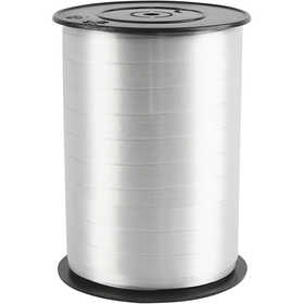 Ruban cadeau, L : 10 mm, brillante, argent, 250 m/ 1 rouleau [HOB-20210]