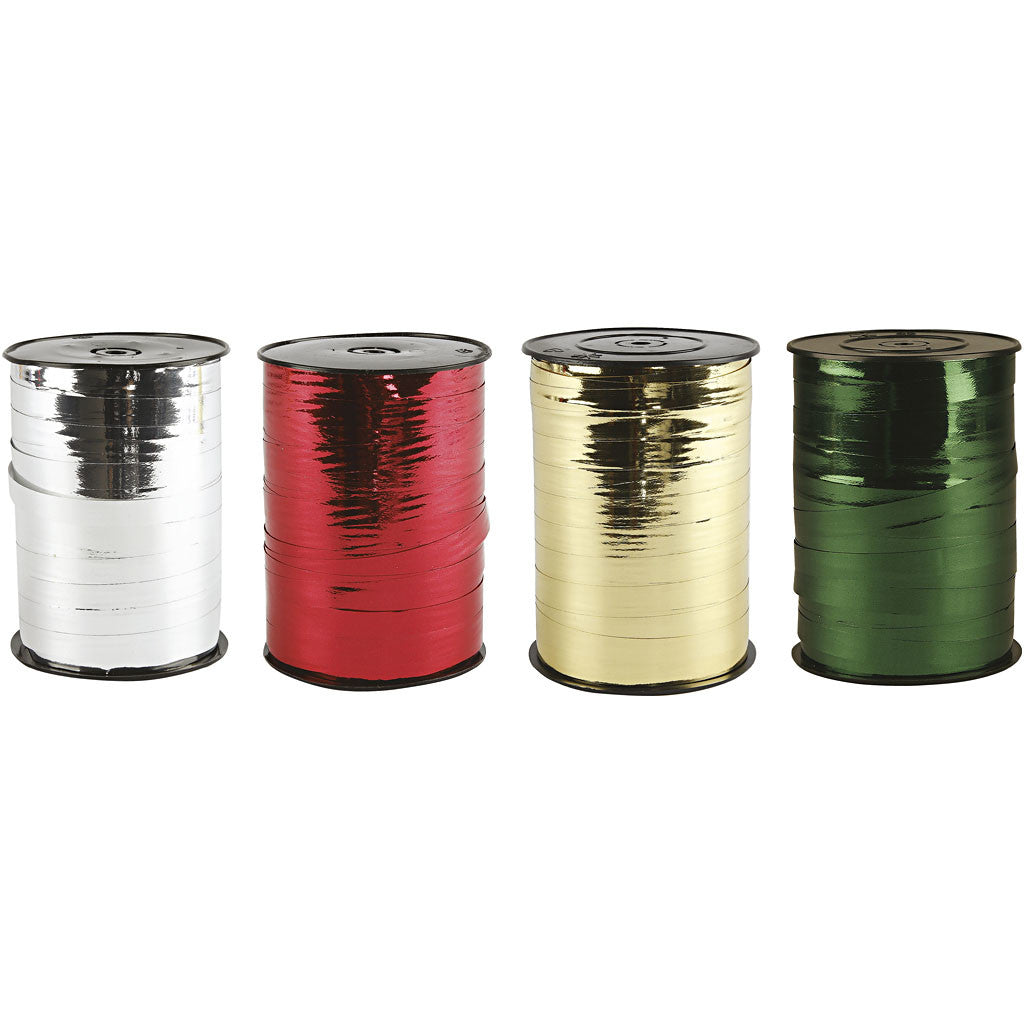 Ruban cadeau, L : 10 mm, brillante, 4x250 m/ 1 Pq. [HOB-20225]