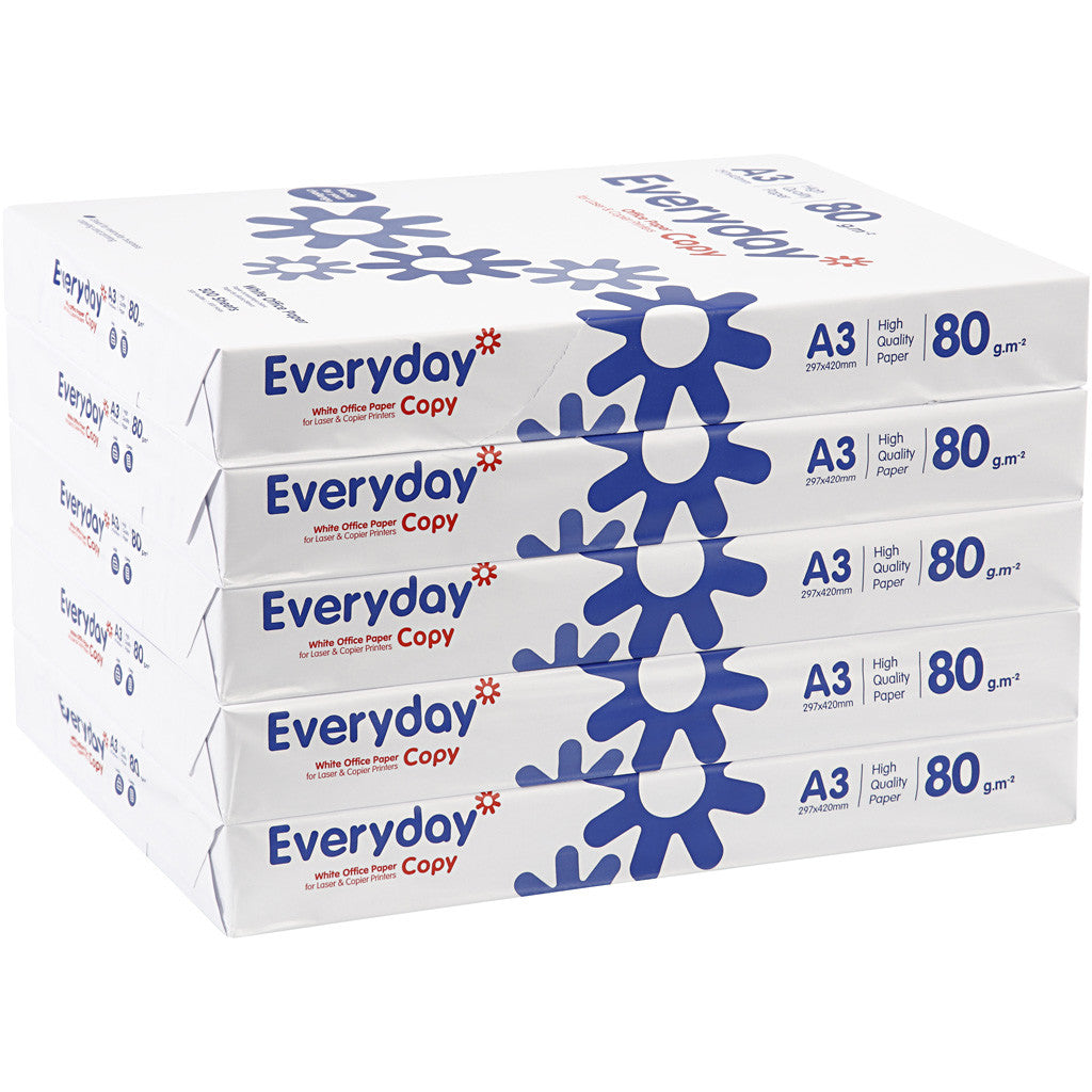 Papier à Dessin, A3, feuille 297x420 mm, 80 gr, blanc, 5x500 flles/ 1 Pq. [HOB-20422]