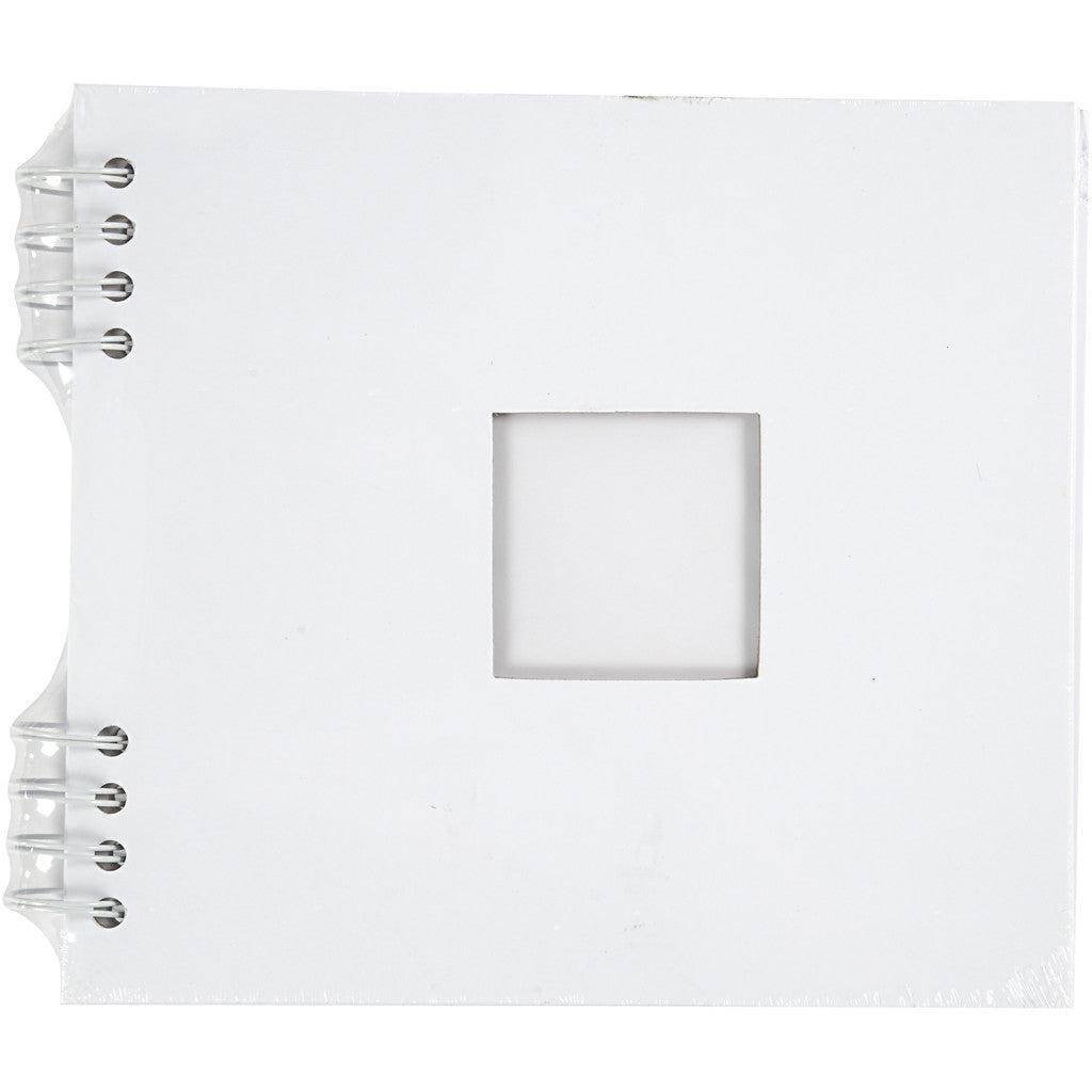 Scrapbook reliure spirale, dim. 20x20 cm, 250 gr, blanc, 1 pièce [HOB-20445]