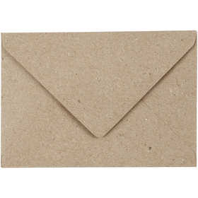 Enveloppe recyclée, dimension enveloppes 7,8x11,5 cm, 120 gr, naturel, 50 pièces/ 1 Pq. [HOB-20531]