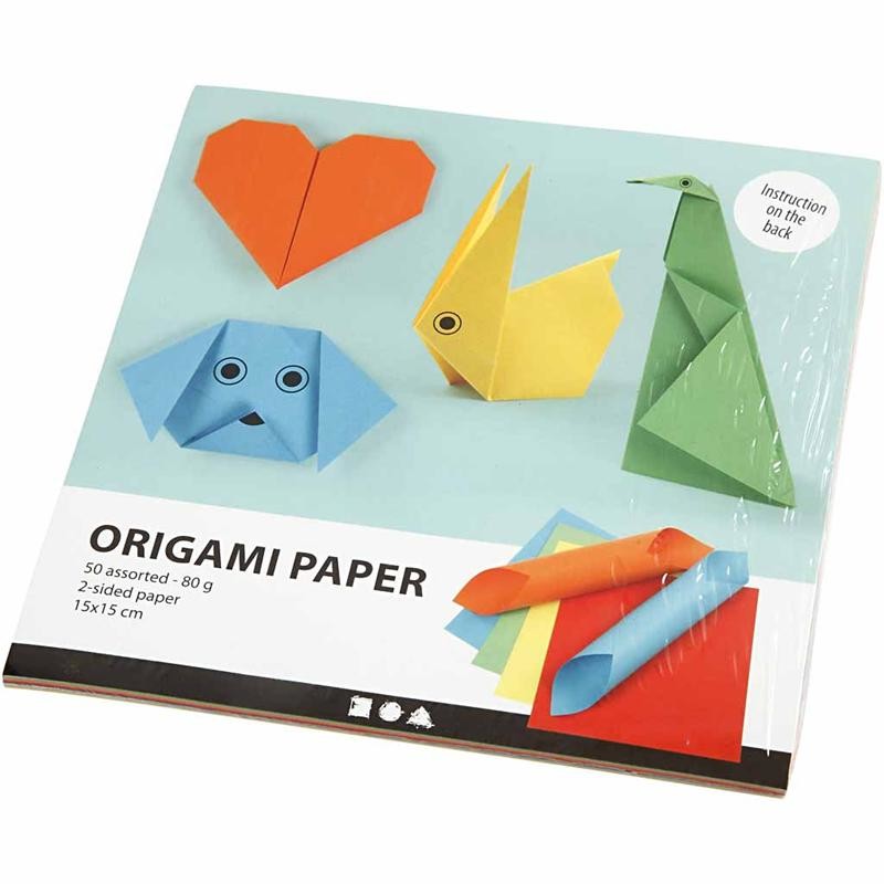 Papier Origami, dim. 15x15 cm, 80 gr, 5x10 flles/ 1 Pq. [HOB-207020]