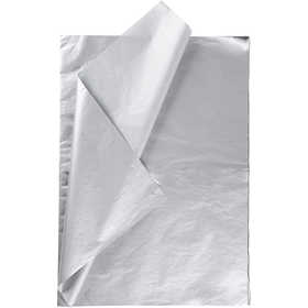 Papier de Soie, feuille 50x70 cm, 14 gr, argent, 25 flles/ 1 Pq. [HOB-20816]