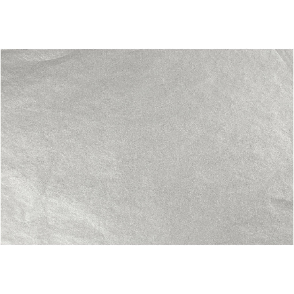Papier de Soie, feuille 50x70 cm, 14 gr, argent, 25 flles/ 1 Pq. [HOB-20816]