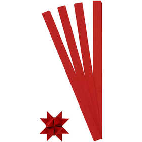 Bandes de papier étoiles, L : 45 cm, L : 15 mm, d 6,5 cm, rouge, 100 bandes/ 1 Pq. [HOB-209340]