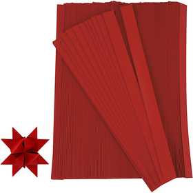 Bandes de papier étoiles, L : 45 cm, L : 15 mm, d 6,5 cm, rouge, 500 bandes/ 1 Pq. [HOB-20934]