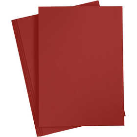 Papier Cartonné, A4, feuille 210x297 mm, 180 gr, rouge foncé, 20 flles/ 1 Pq. [HOB-21129]