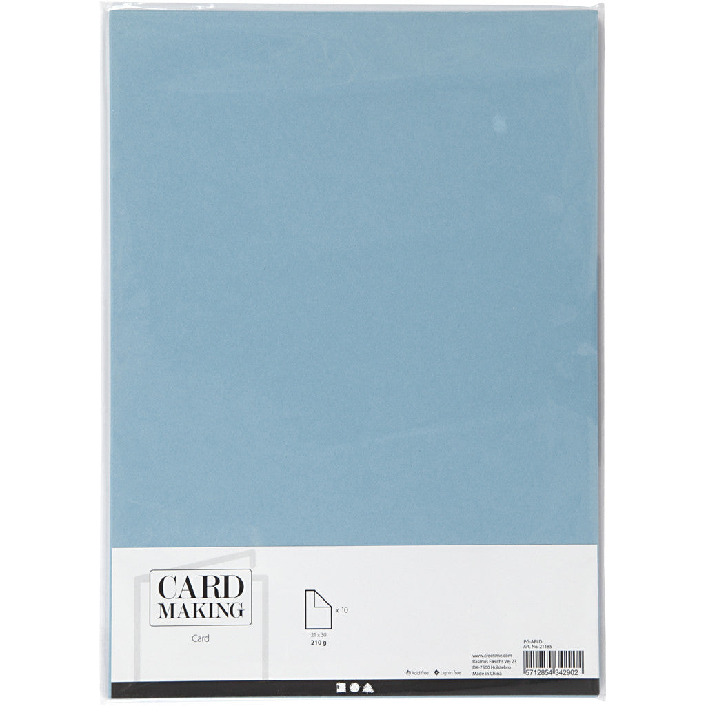 Papier cartonné, A4, feuille 210x297 mm, 210 gr, bleu clair, 10 flles/ 1 Pq. [HOB-21185]