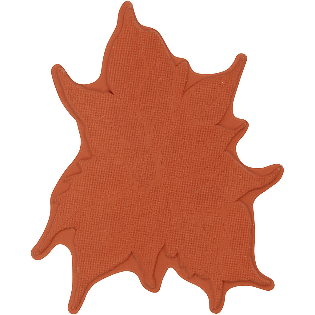 Tampon caoutchouc, poinsettia, H : 5 mm, dim. 14x11 cm, 1 flles [HOB-21580]