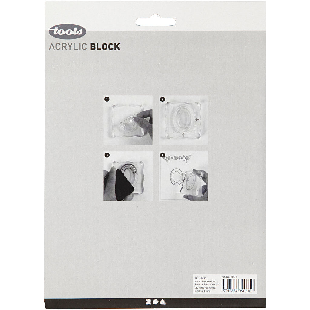 Bloc acrylique, dim. 2,5x2,5+5x5+7,6x7,6+5x16,5 cm, ép. 1 cm, 4 pièces/ 1 Pq. [HOB-21586]