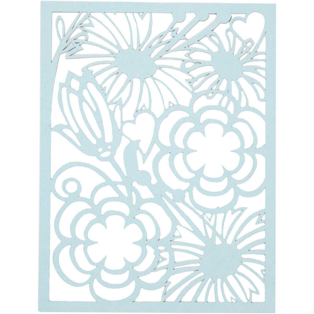 Bloc de papier cartonné avec des motifs façon dentelle, A6, feuille 104x146 mm, 200 gr, bleu, bleu clair, bleu foncé, violet, 24 pièces/ 1 Pq. [HOB-21607]