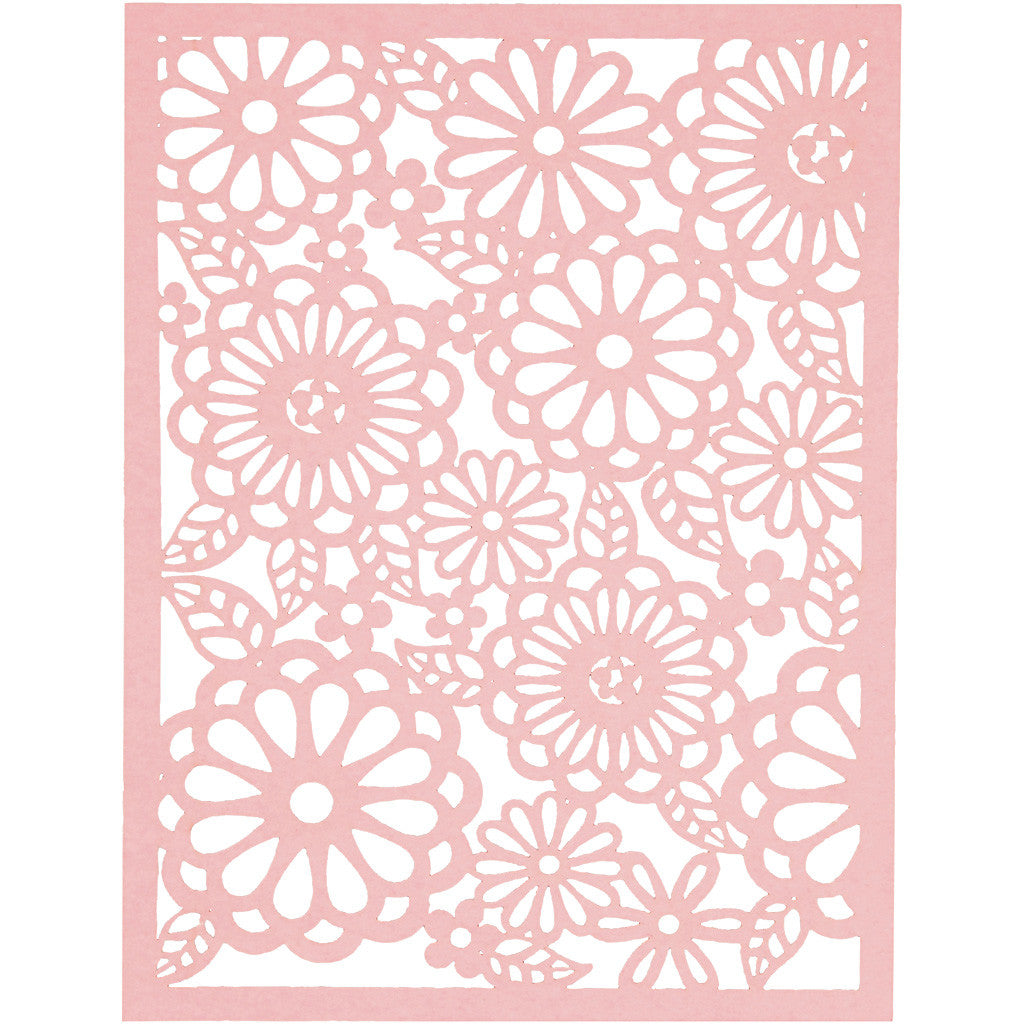 Bloc de papier cartonné avec des motifs façon dentelle, A6, feuille 104x146 mm, 200 gr, orange, rose, rouge, rose, 24 pièces/ 1 Pq. [HOB-21608]