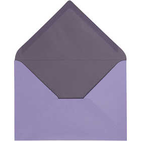 Enveloppe, dimension enveloppes 11,5x16 cm, 100 gr, violet foncé/violet, 10 pièces/ 1 Pq. [HOB-217005]
