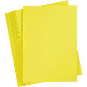 Papier Cartonné, A4, feuille 210x297 mm, 180 gr, sun yellow, 100 flles/ 1 Pq. [HOB-21712]