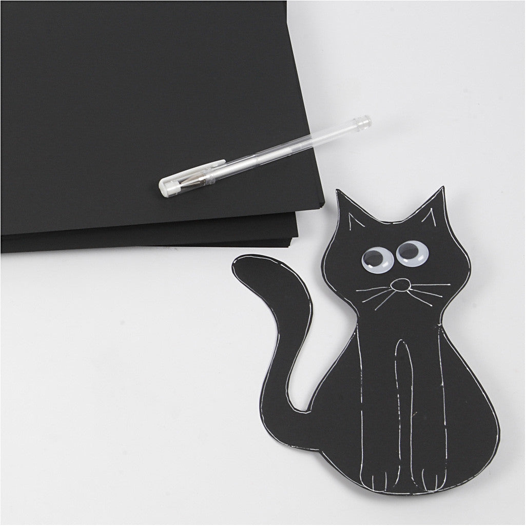 Papier Cartonné, A4, feuille 210x297 mm, 180 gr, noir, 100 flles/ 1 Pq. [HOB-21727]