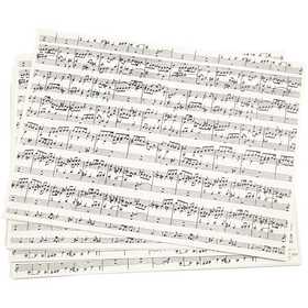 Papier krafy imprimé, notes de musique, A4, feuille 210x297 mm, 100 gr, 10 flles/ 1 Pq. [HOB-219560]