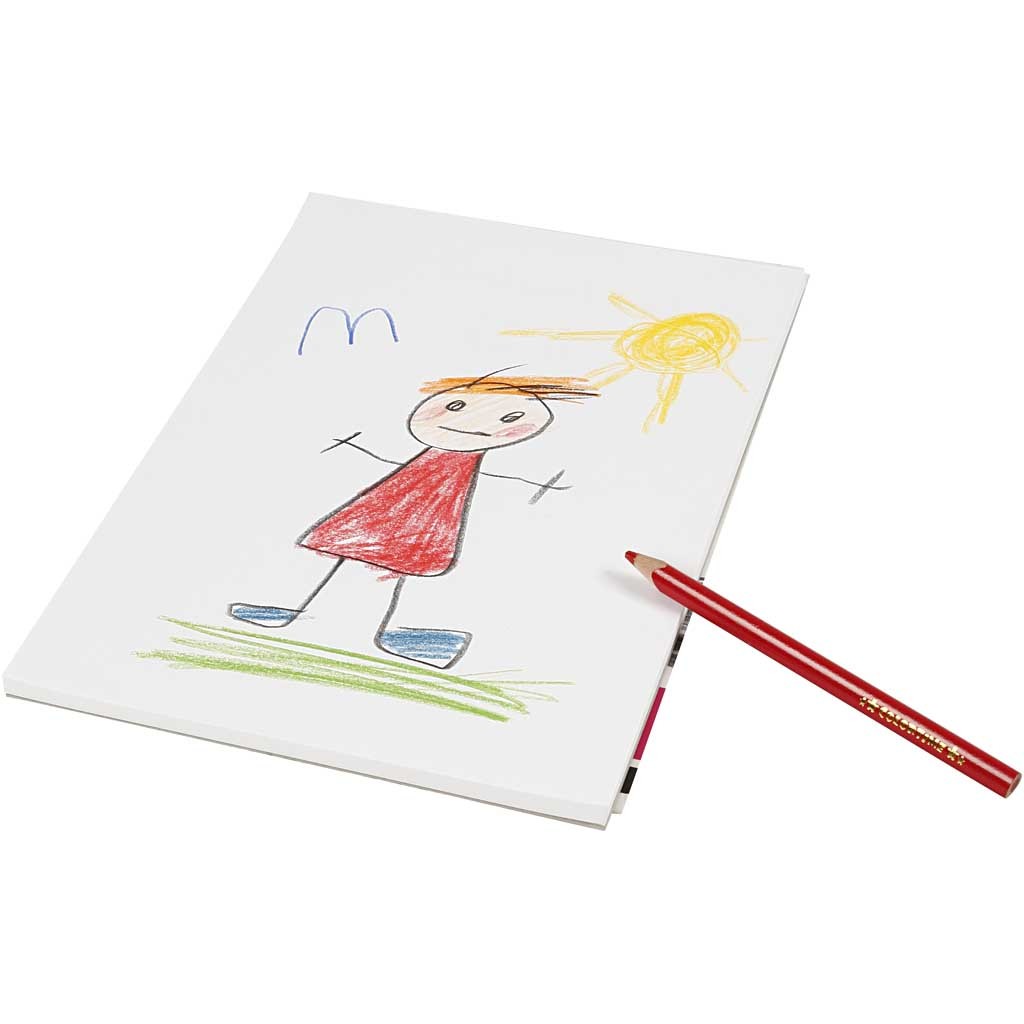 Bloc à Dessin, A4, feuille 210x297 mm, 120 gr, blanc, 50 flles/ 1 pièce [HOB-22120]