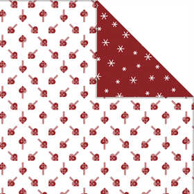 Papier Design, Coeurs et cristaux de glace, feuille 30,5x30,5 cm, 180 gr, 3 flles/ 1 Pq. [HOB-22375]