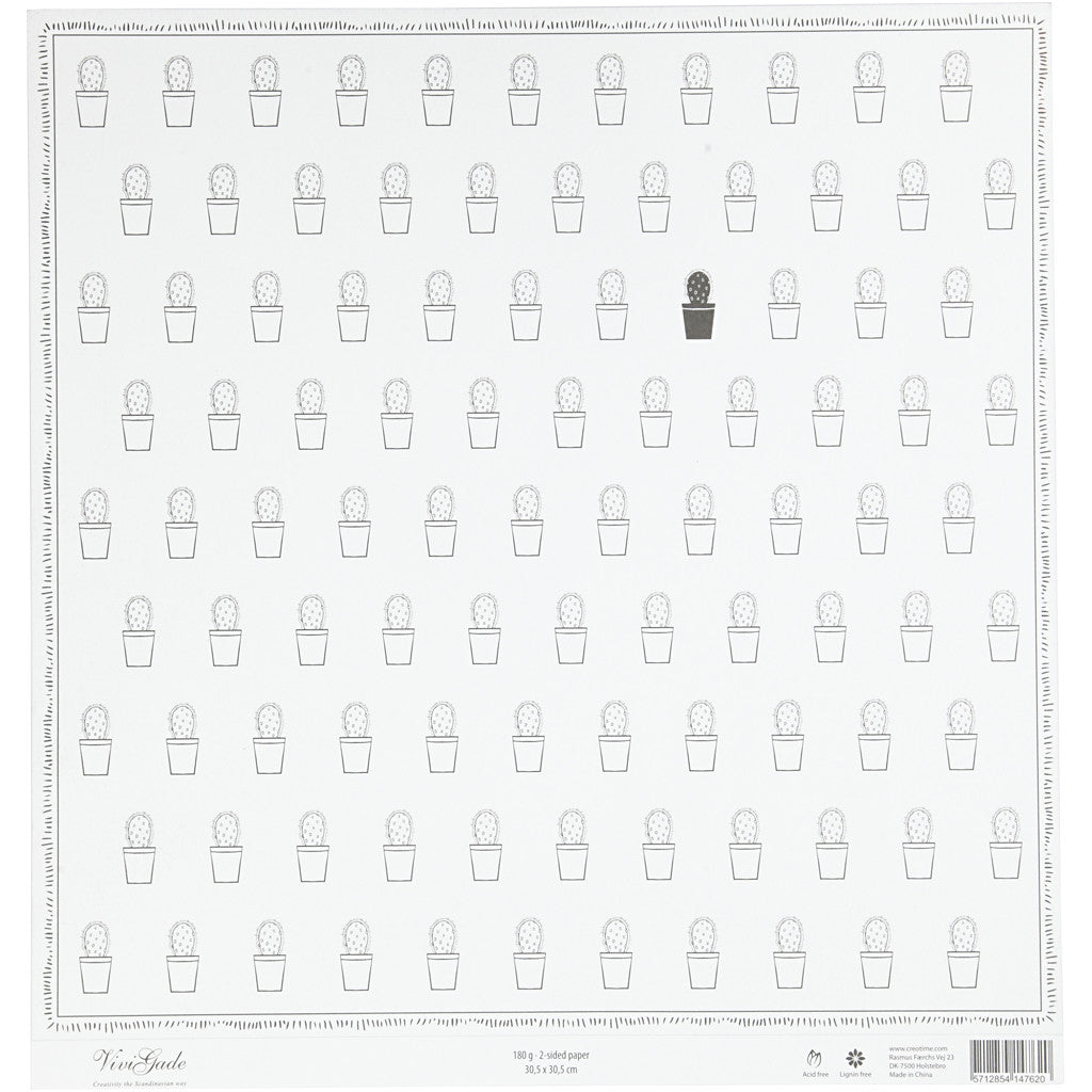 Papier Design, cactus, 180 gr, 5 flles/ 1 Pq. [HOB-22519]