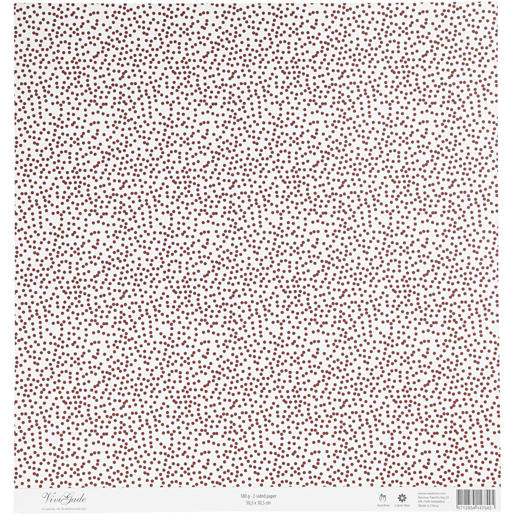 Papier Design, Cristaux de glace et points, feuille 30,5x30,5 cm, 180 gr, 5 flles/ 1 Pq. [HOB-22522]