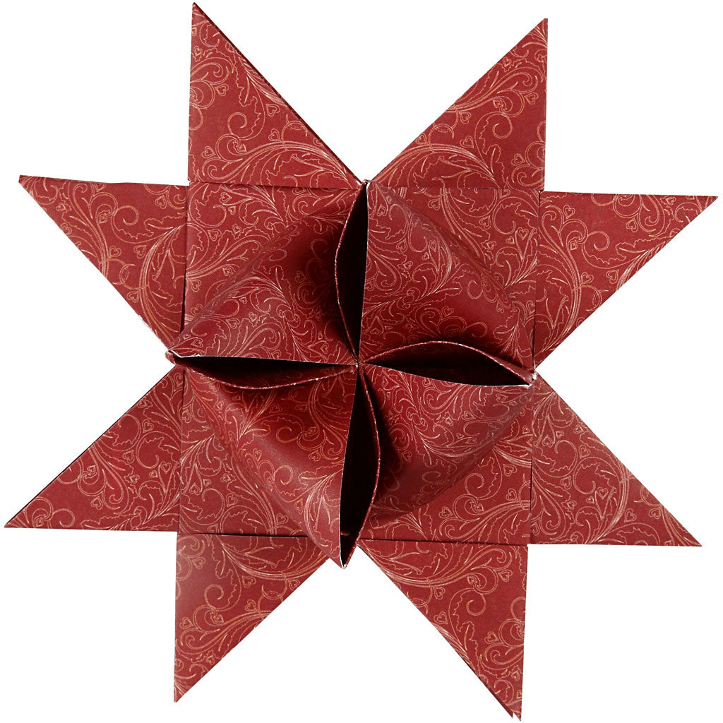 Bandes de papier étoiles, L : 100 cm, d 18 cm, L : 40 mm, rouge, blanc, 40 bandes/ 1 Pq. [HOB-22548]