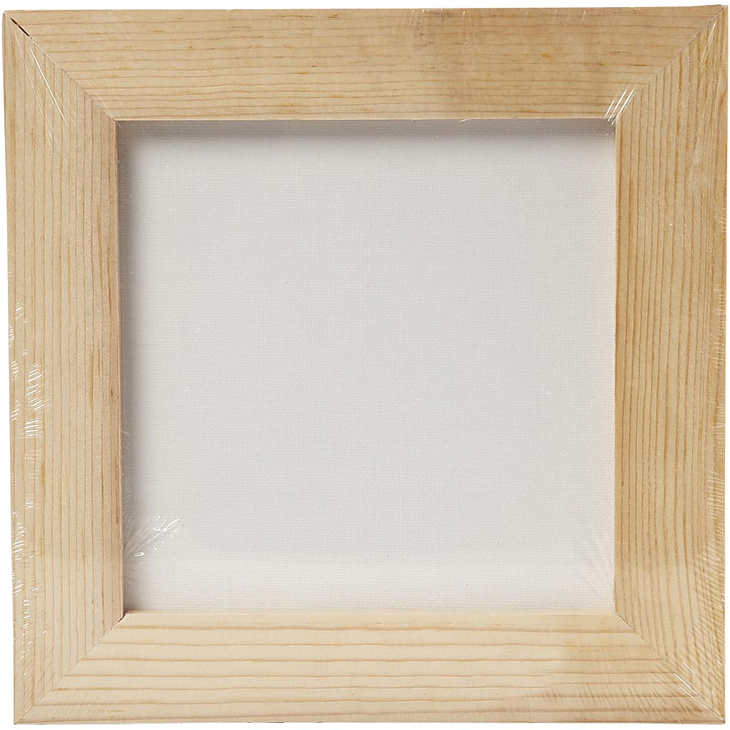 Panneau en toile avec Cadre en Bois, dim. 15x15x0,3 cm, blanc, 1 pièce [HOB-226200]