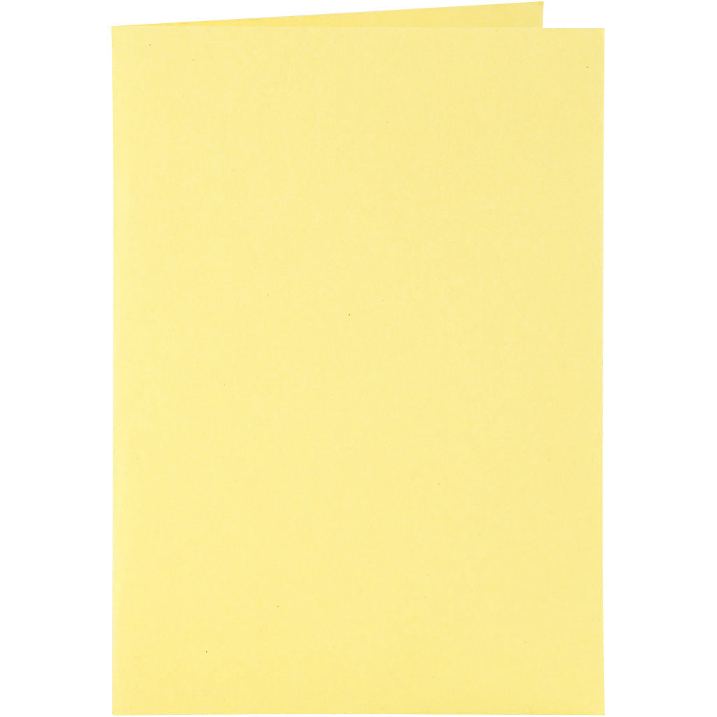 Cartes et enveloppes, dimension carte 10,5x15 cm, dimension enveloppes 11,5x16,5 cm, 110+220 gr, jaune, 6 set/ 1 Pq. [HOB-23012]