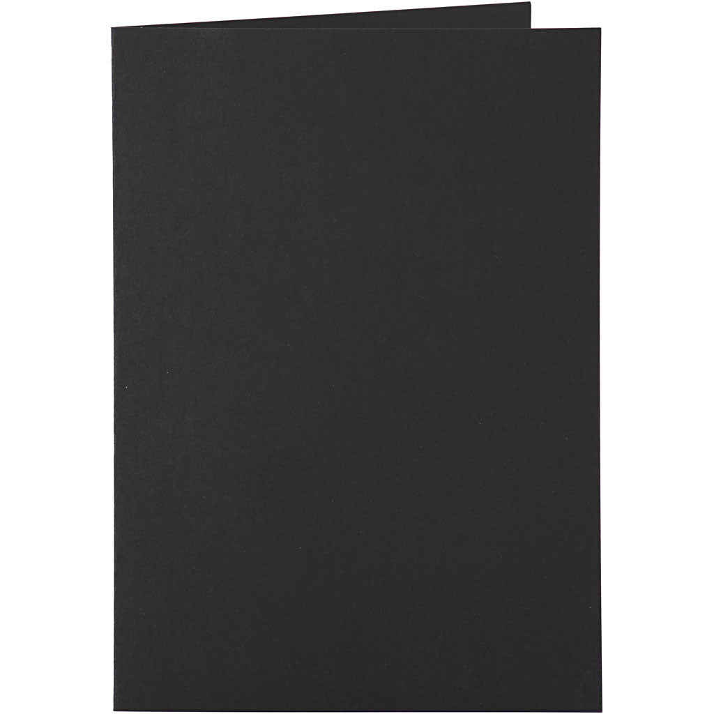Cartes et enveloppes, dimension carte 10,5x15 cm, dimension enveloppes 11,5x16,5 cm, 110+230 gr, noir, 6 set/ 1 Pq. [HOB-23020]