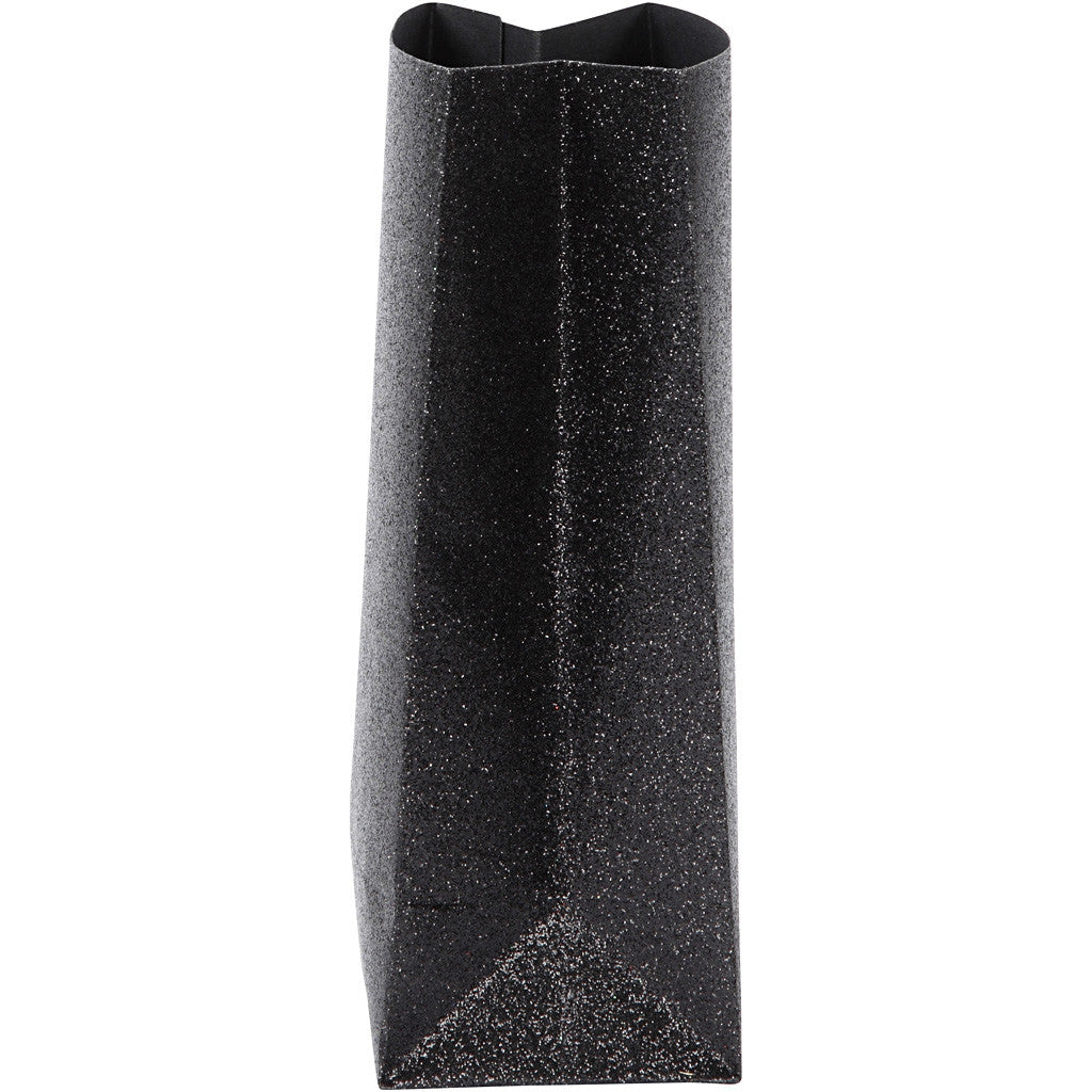 Sac en Papier, H : 17 cm, dim. 6x9 cm, 170 gr, noir, 8 pièces/ 1 Pq. [HOB-23139]