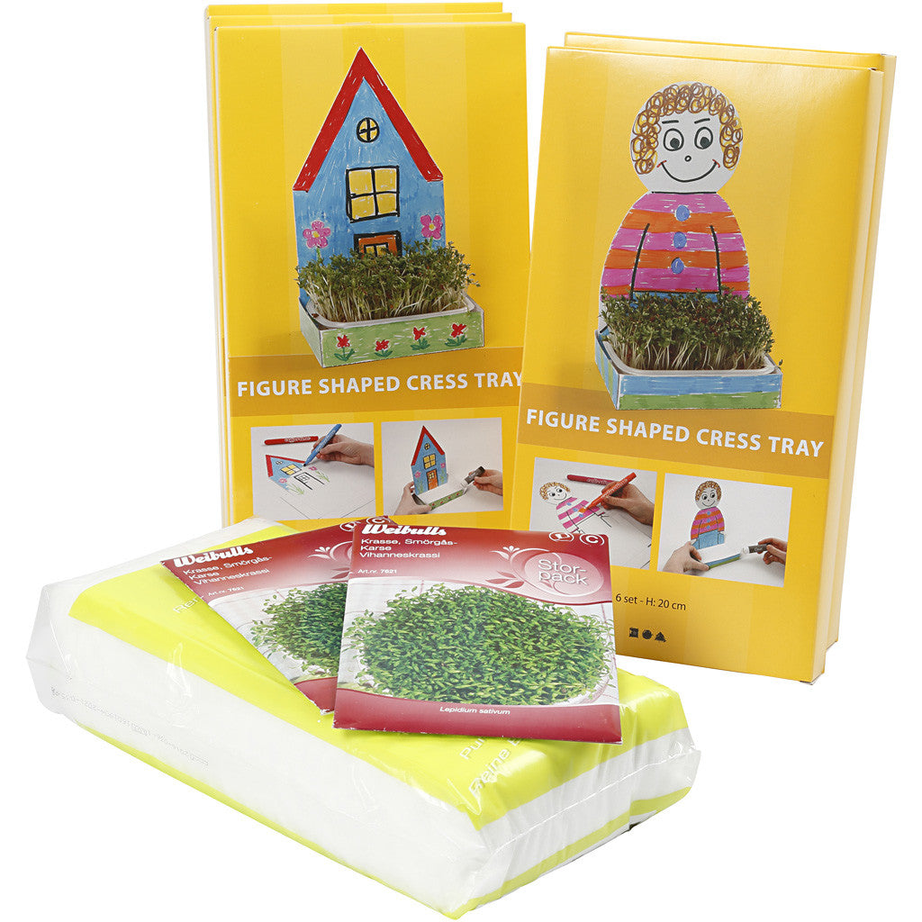 Bac à semer en forme de figurine, H : 20 cm, blanc, 30 set/ 1 Pq. [HOB-23324]