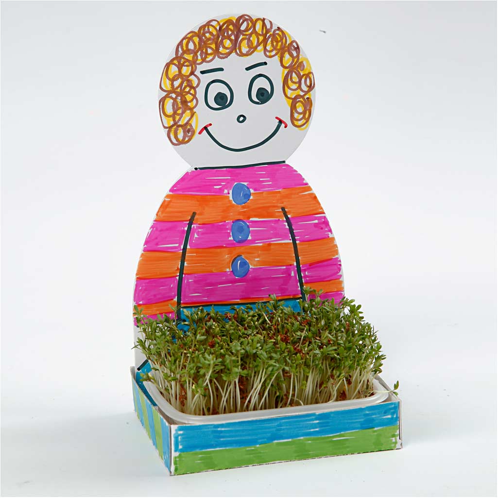 Bac à semer en forme de figurine, corps, H : 20 cm, blanc, 6 set/ 1 Pq. [HOB-233441]