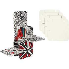 Pièces de construction, dim. 9,3x9,3 cm, ép. 1,2 mm, blanc, 200 pièces/ 1 Pq. [HOB-23359]