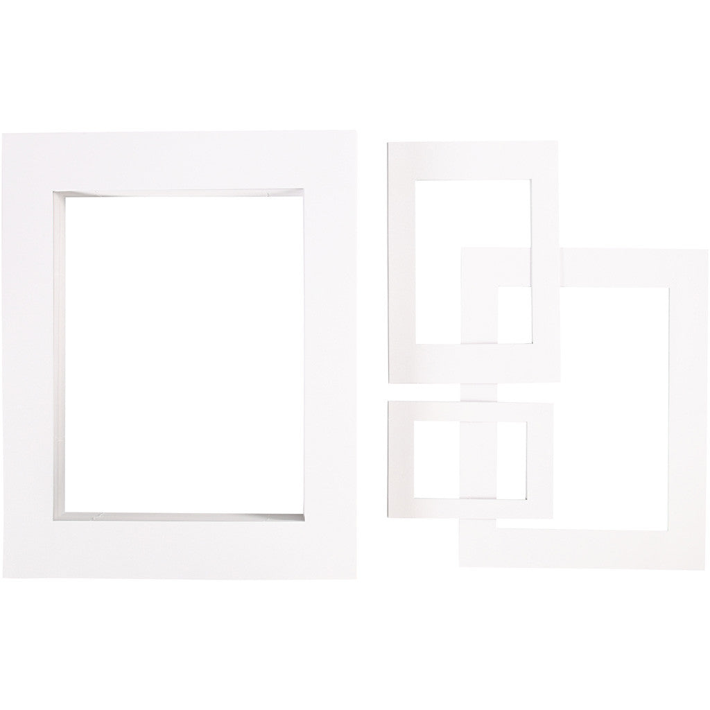 Passe-partout, A3,A4,A5,A6, dim. 13,4x18,9+19,7x27,9+28,3x36,6+39,5x49,6 cm, 500 gr, blanc, 4x100 pièces/ 1 Pq. [HOB-23600]