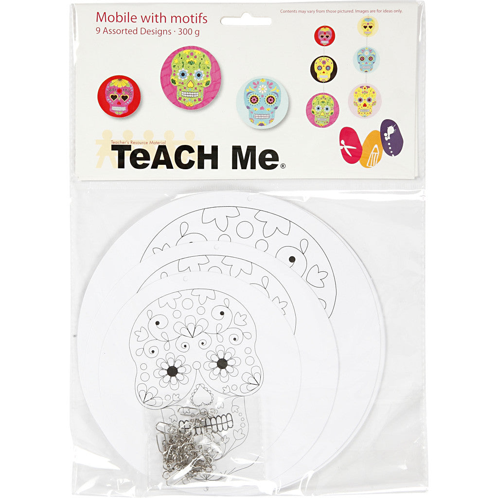 Décorations pour mobile avec motifs, d 12+15+18 cm, 300 gr, blanc, 3 set/ 1 Pq. [HOB-236290]