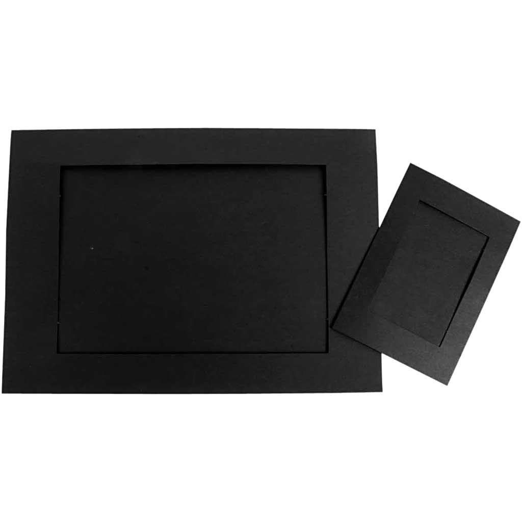 Cartes passe-partout, dim. A4+A6, 180 gr, noir, 2x60 pièces/ 1 Pq. [HOB-23631]