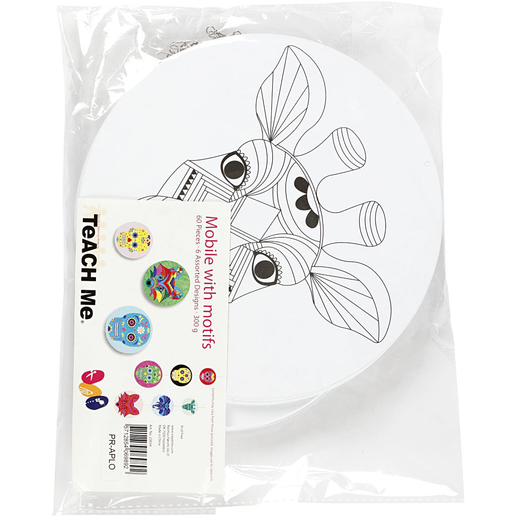 Décorations pour mobile avec motifs, d 12+15+18 cm, 300 gr, blanc, 20 set/ 1 Pq. [HOB-23634]