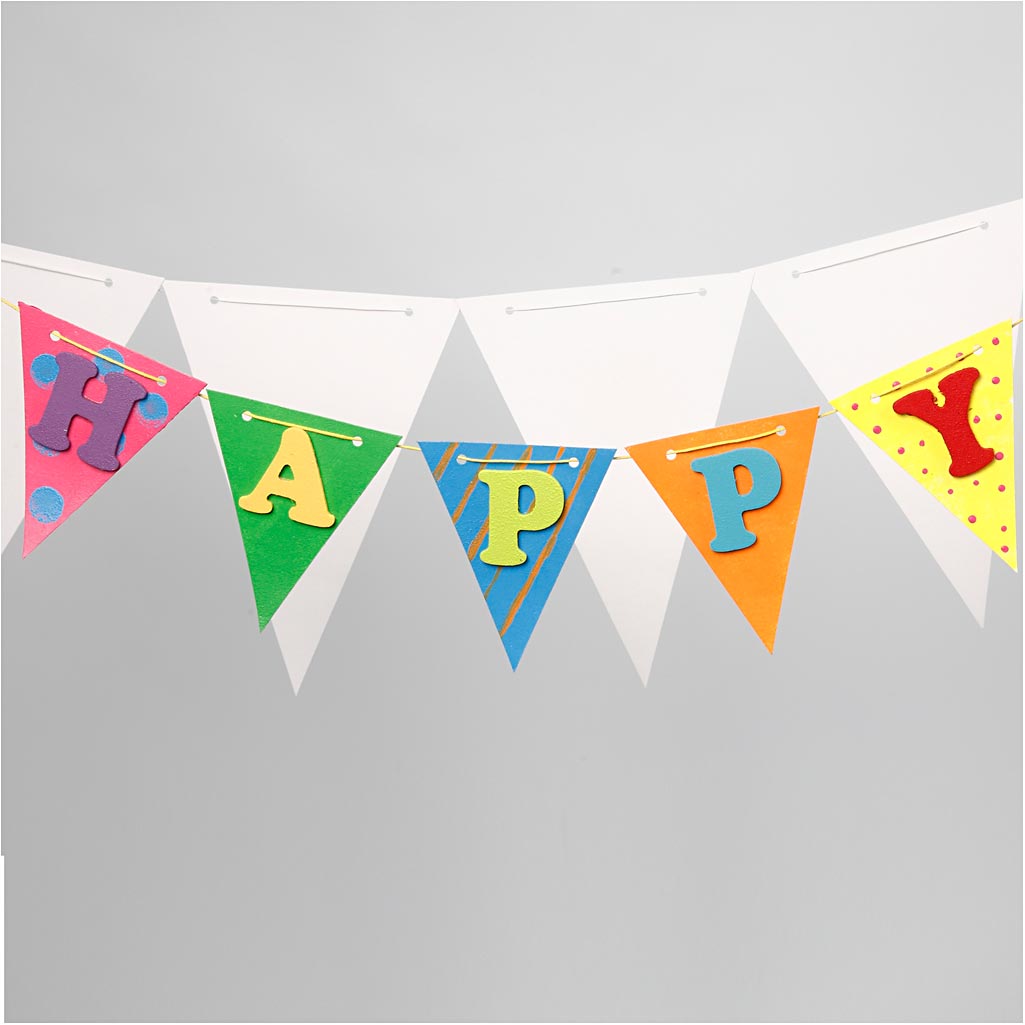 Fanions, H : 20 cm, L : 14,5 cm, 300 gr, blanc, 10 pièces/ 1 Pq. [HOB-23884]