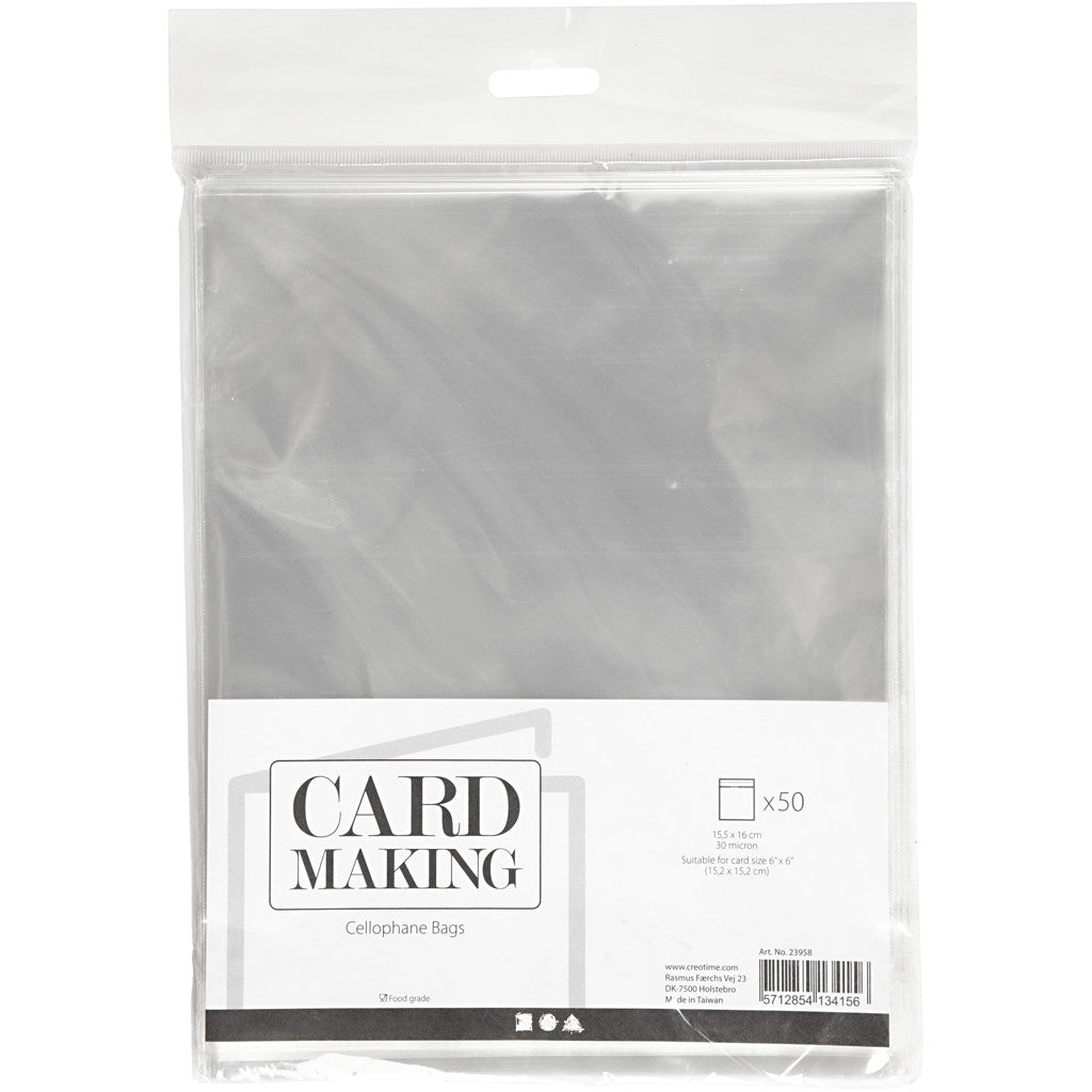 Sachet Cellophane, H : 16 cm, L : 16 cm, ép. 30 my, 50 pièces/ 1 Pq. [HOB-23958]