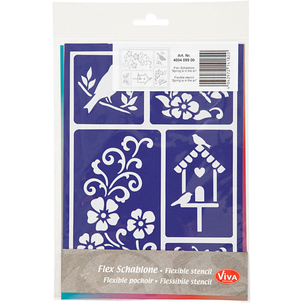 Pochoir souple, le printemps est dans l'air, 21x14,8 cm, 1 pièce [HOB-24435]