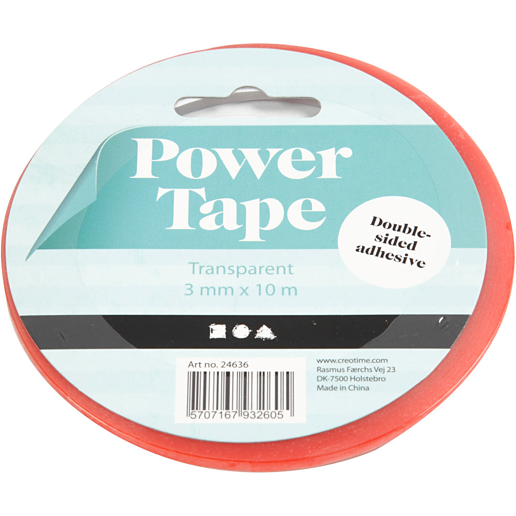 Power tape double-face, L : 3 mm, 10 m/ 1 rouleau [HOB-24636]