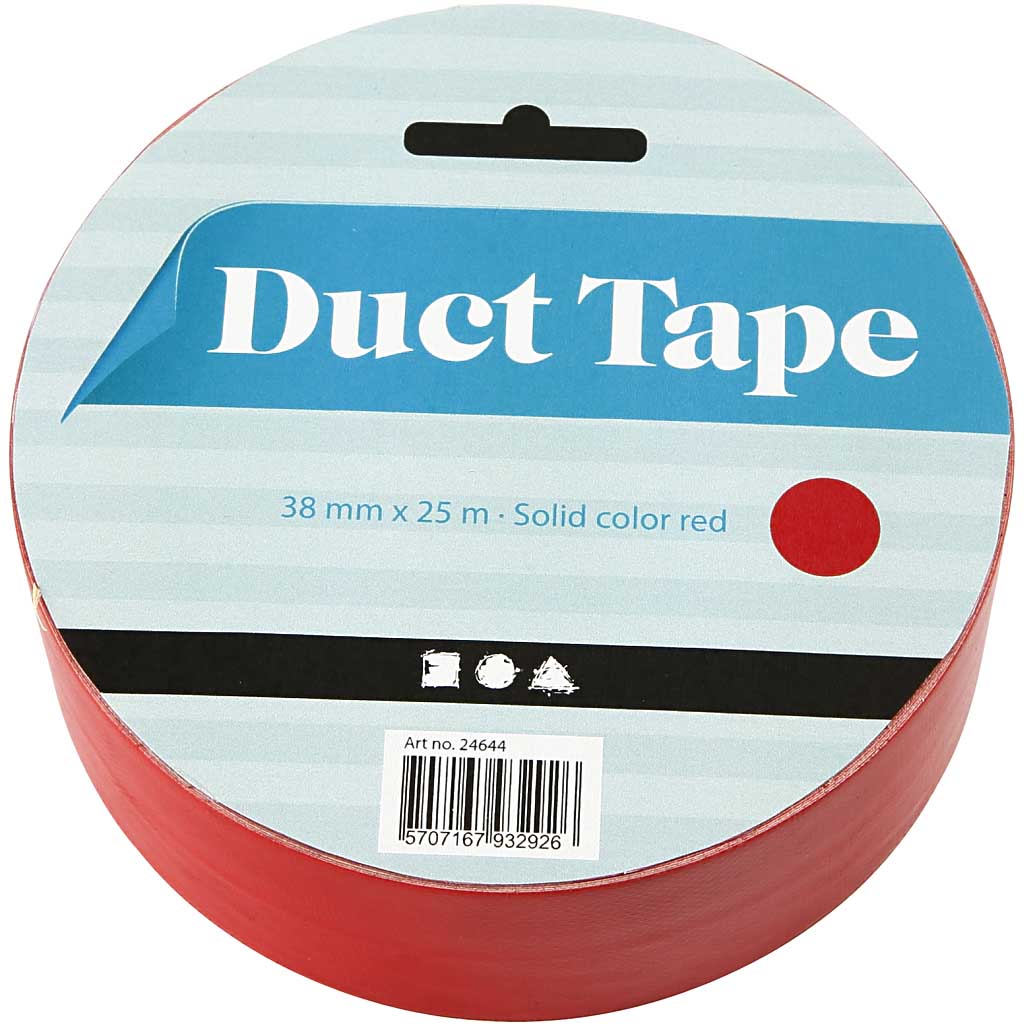 Duct tape, L : 38 mm, rouge, 25 m/ 1 rouleau [HOB-24644]