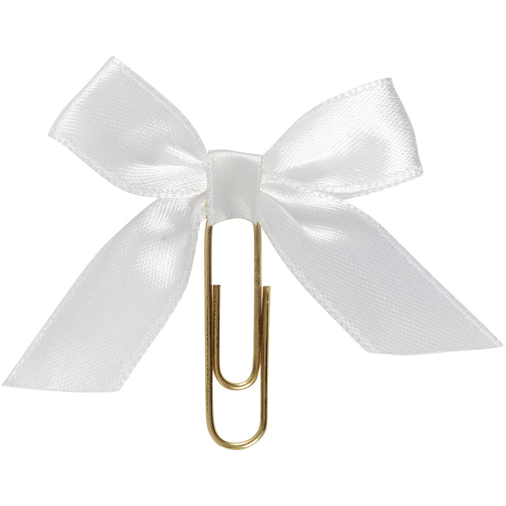 Trombones métalliques, dim. 40x70 mm, blanc, 5 pièces/ 1 Pq. [HOB-247101]