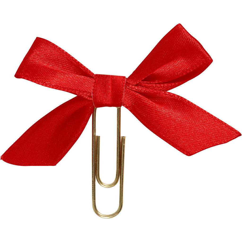 Trombones métalliques, dim. 40x70 mm, rouge, 5 pièces/ 1 Pq. [HOB-247103]