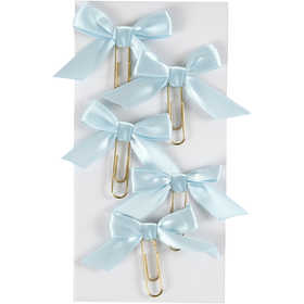 Trombones métalliques, dim. 40x70 mm, bleu clair, 5 pièces/ 1 Pq. [HOB-247108]