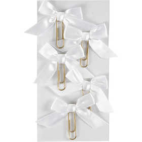 Trombones métalliques, dim. 40x70 mm, blanc, 5 pièces/ 1 Pq. [HOB-247111]