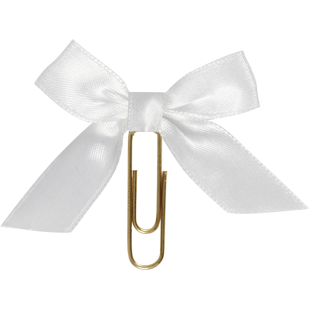 Trombones métalliques, dim. 40x70 mm, blanc, 5 pièces/ 1 Pq. [HOB-247111]