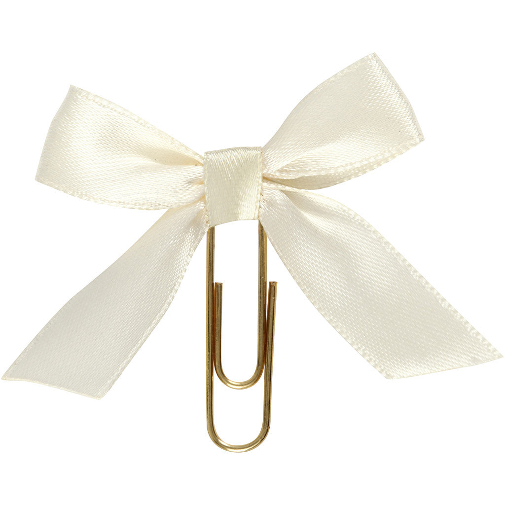 Trombones métalliques, dim. 40x70 mm, blanc cassé, 5 pièces/ 1 Pq. [HOB-247121]