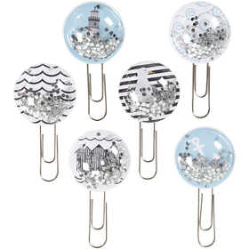 Trombones à secouer, L : 49 mm, d 25 mm, noir, bleu, gris, blanc, 6 pièces/ 1 Pq. [HOB-24801]