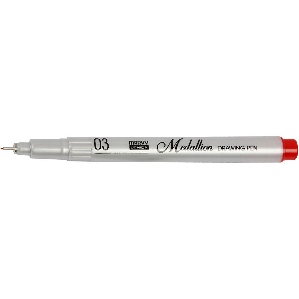 Fine-liner Medallion, trait 0,3 mm, rouge, 1 pièce [HOB-25051]